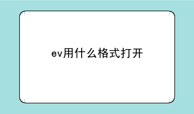 ev用什么格式打开
