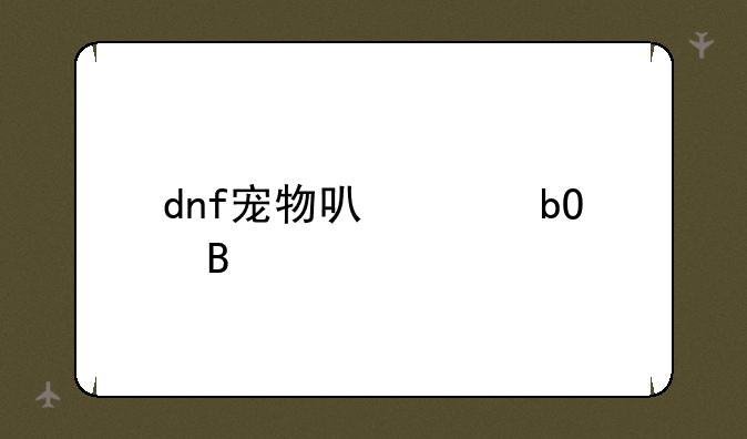 dnf宠物可以交易吗