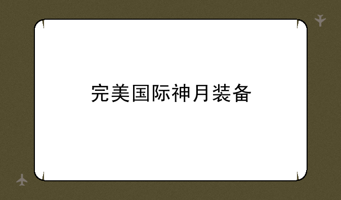 完美国际神月装备