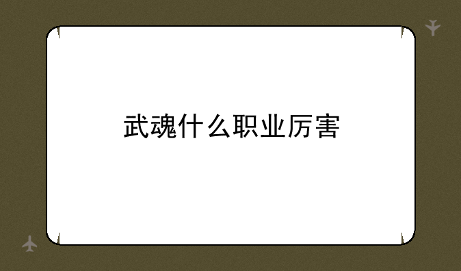 武魂什么职业厉害