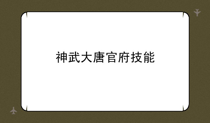 神武大唐官府技能