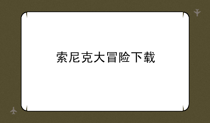 索尼克大冒险下载