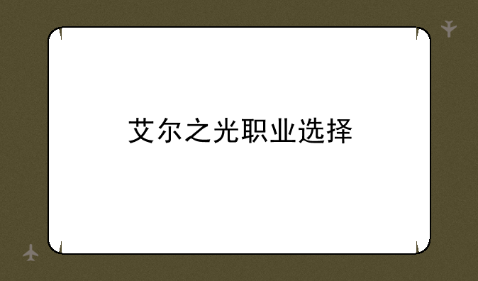 艾尔之光职业选择