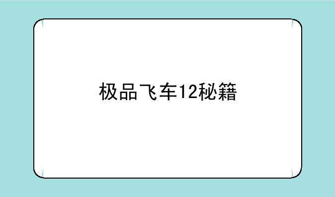 极品飞车12秘籍