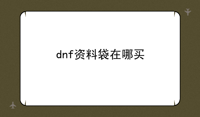 dnf资料袋在哪买