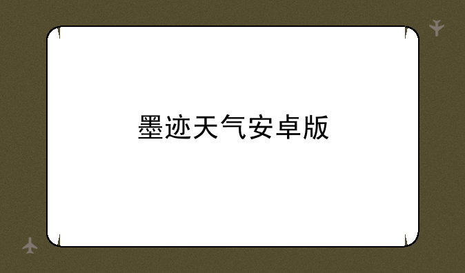 墨迹天气安卓版