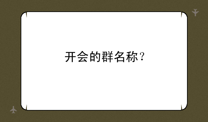 开会的群名称？