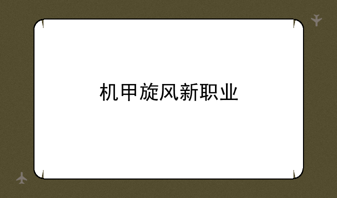 机甲旋风新职业