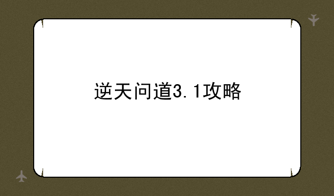 逆天问道3.1攻略
