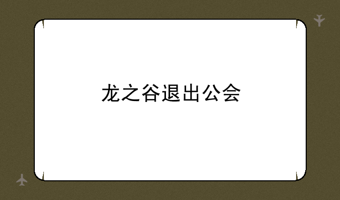 龙之谷退出公会