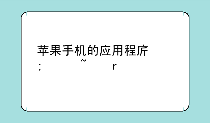 苹果手机的应用程序怎样查看