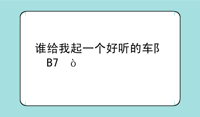谁给我起一个好听的车队名？