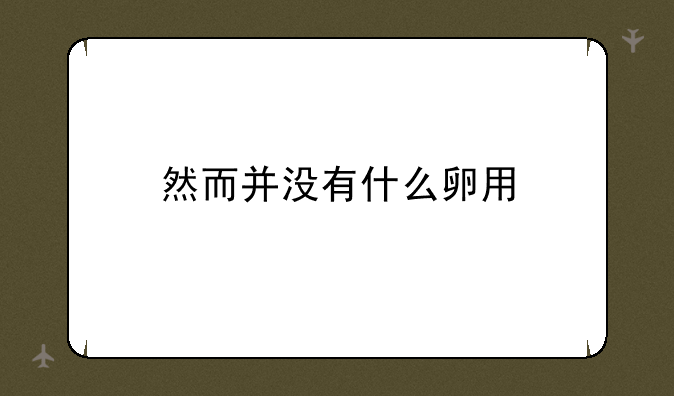 然而并没有什么卵用