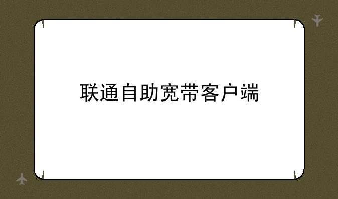 联通自助宽带客户端