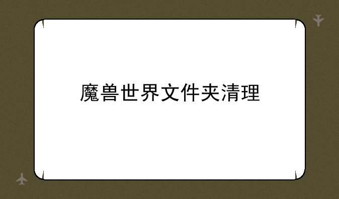 魔兽世界文件夹清理
