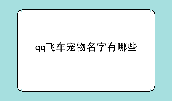 qq飞车宠物名字有哪些