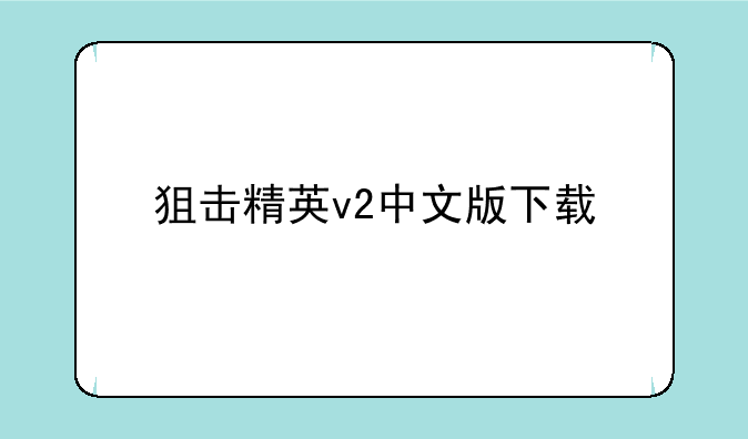 狙击精英v2中文版下载
