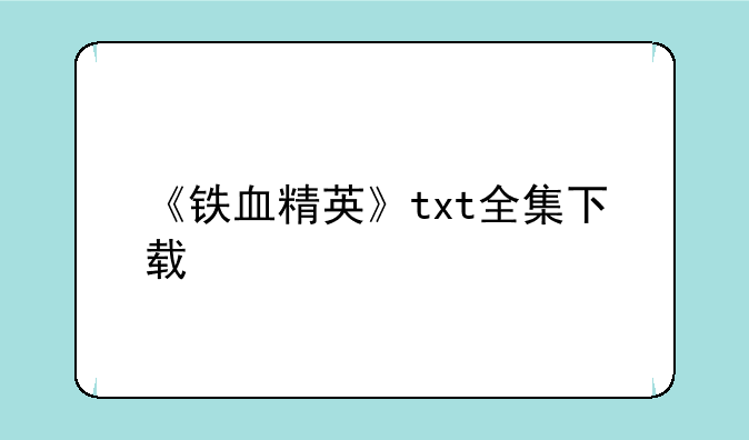 《铁血精英》txt全集下载