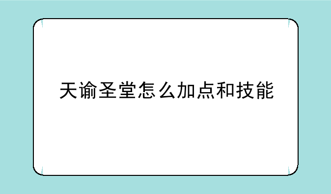 天谕圣堂怎么加点和技能