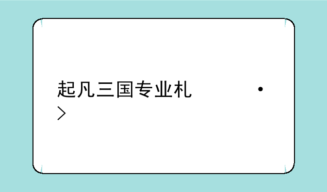 起凡三国专业术语及解释