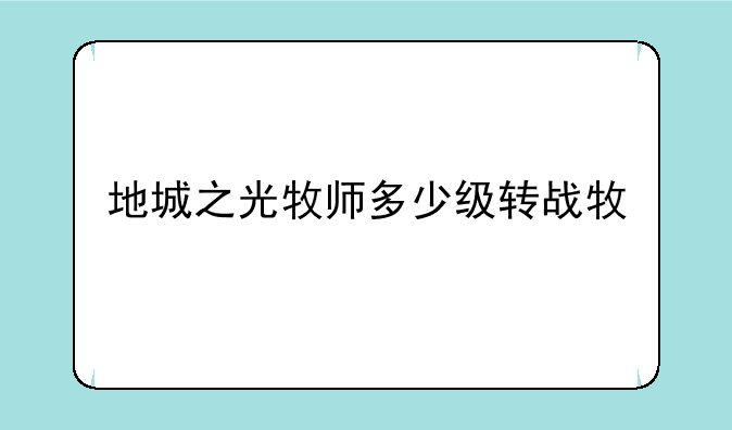 地城之光牧师多少级转战牧
