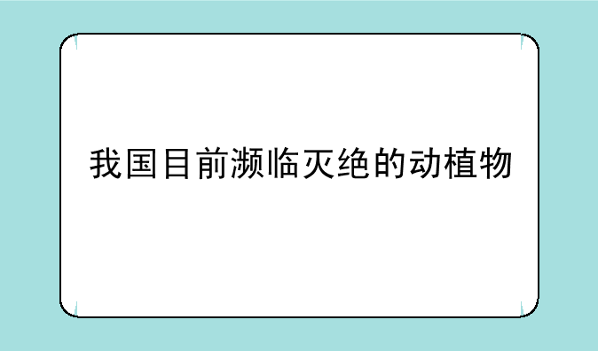我国目前濒临灭绝的动植物