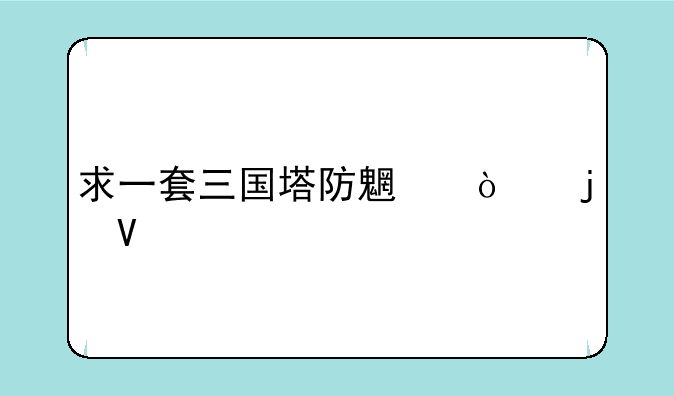求一套三国塔防魏传的整容
