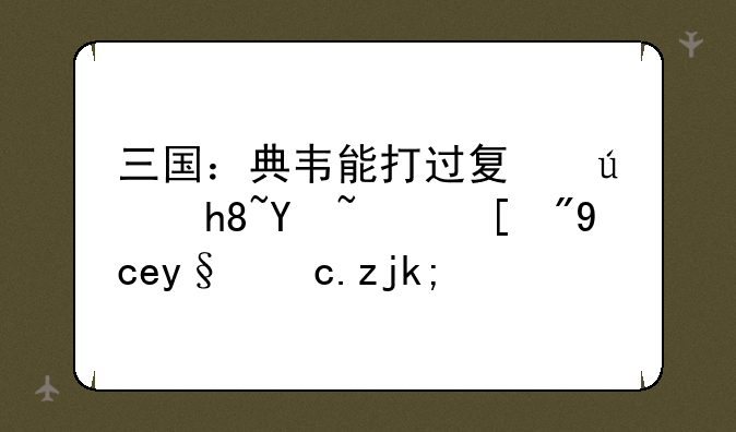 三国：典韦能打过夏侯惇吗？（单枪匹马）