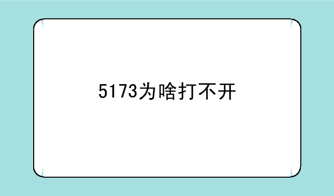 5173为啥打不开