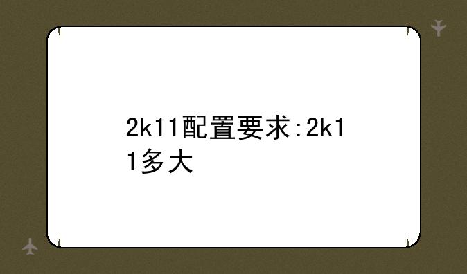 2k11配置要求:2k11多大