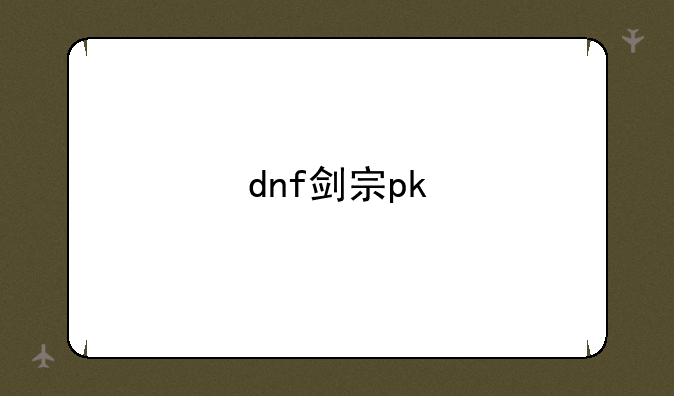 dnf剑宗pk