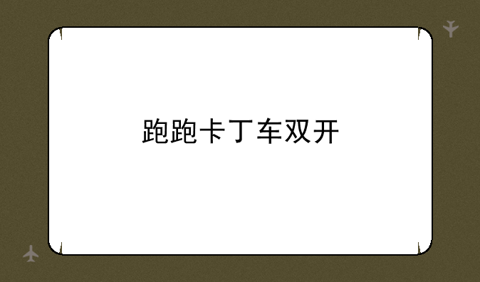 跑跑卡丁车双开