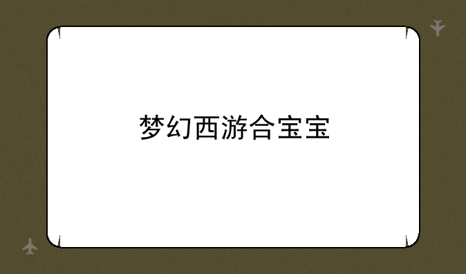 梦幻西游合宝宝
