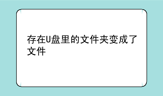 存在U盘里的文件夹变成了文件