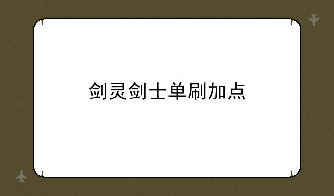 剑灵剑士单刷加点